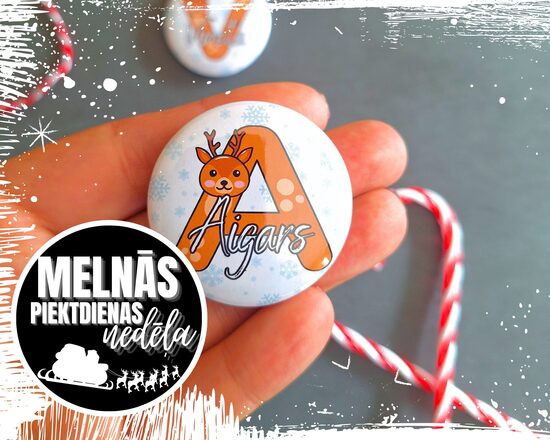 Personalizēta piespraude "Vārds burtā" (atlaide līdz 30.11.2025.)